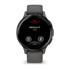 Умные часы Garmin Venu 3S 41mm Advanced GPS Smartwatch Pebble Gray с темно-серым ремешком