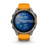 Умные часы Garmin Fenix 8 51mm Amoled Sapphire Lens DLC Титановый с оранжевый ремешком