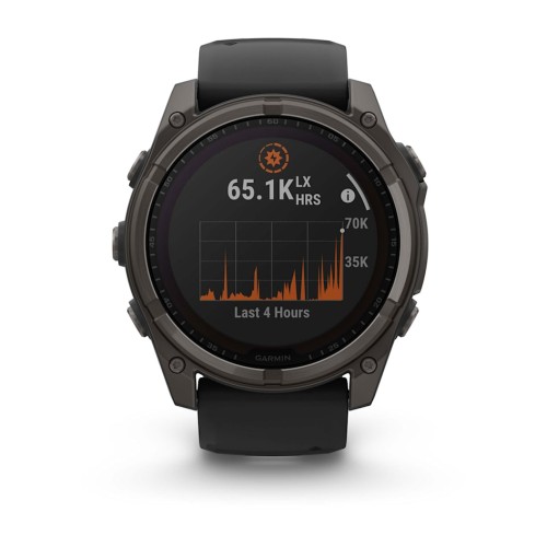 Умные часы Garmin Fenix 8 51mm Sapphire Solar Carbon Grey DLC Titanium с черным ремешком